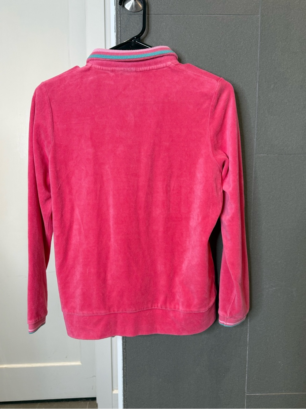 Vintage Y2K Renée French Freedom Pink Velour Quarter Zip Pullover Size M - Picture 3 of 4